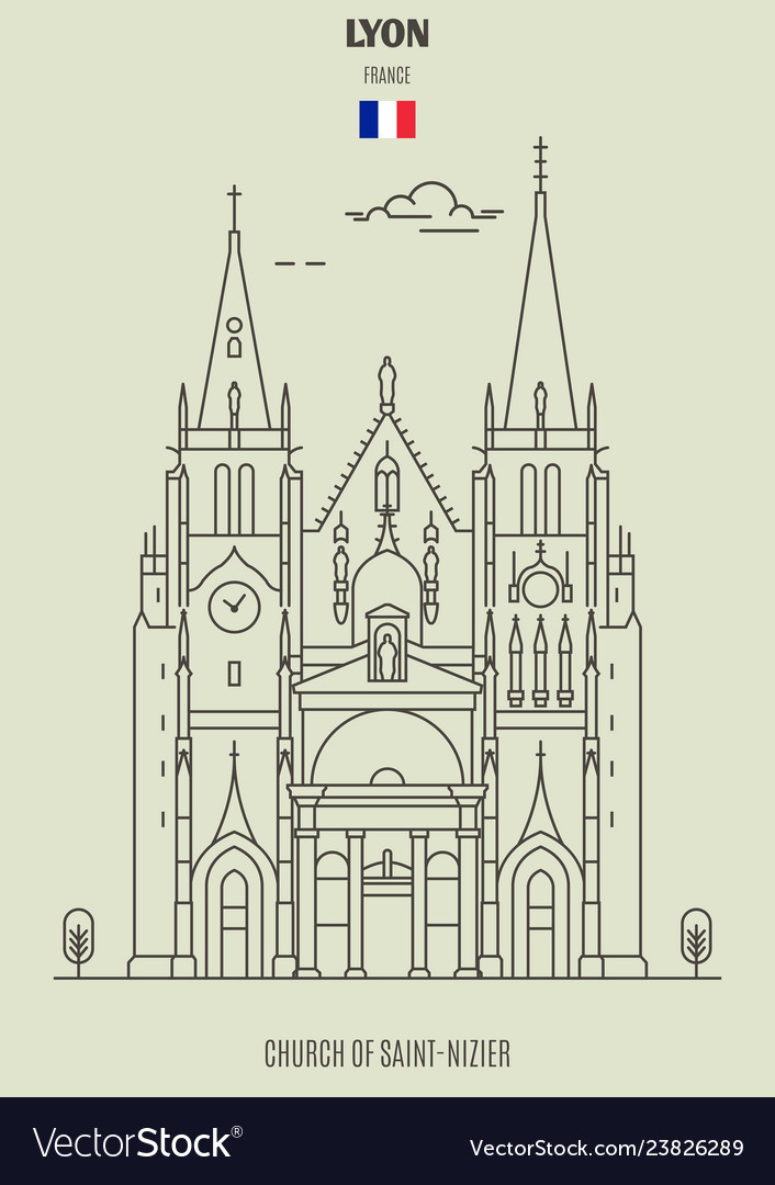 Church of saint-nizier in lyon Royalty Free Vector Image