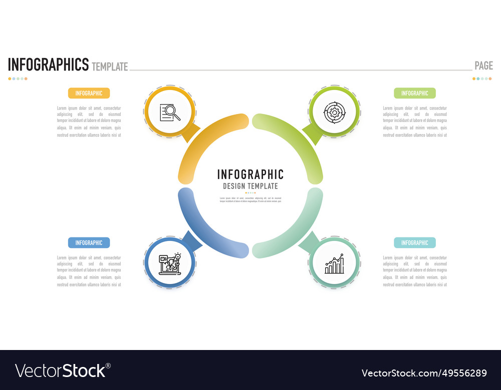 Circular mind map infographic for business Vector Image