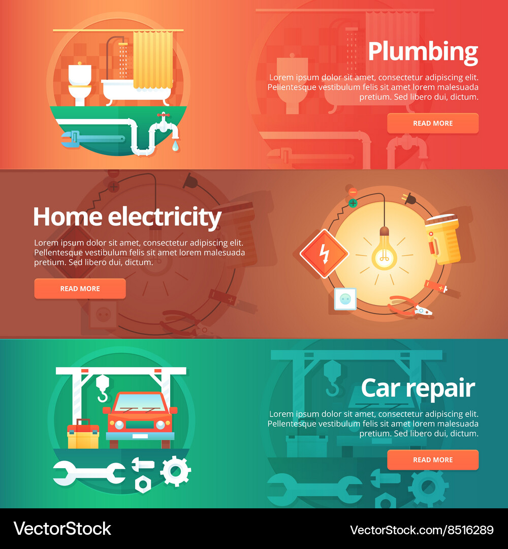Construction And Building Banners Set Royalty Free Vector
