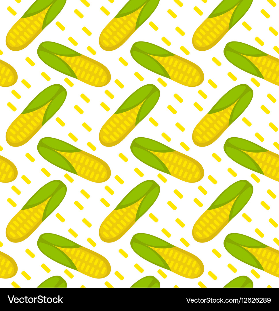 Corn seamless pattern maize endless background Vector Image
