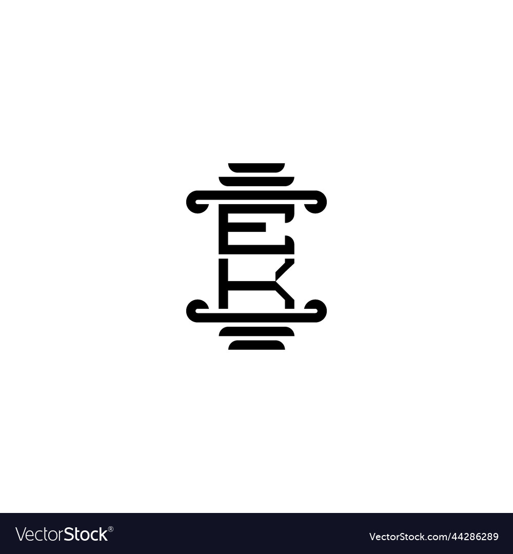 Ek pillar concept logo initial with high