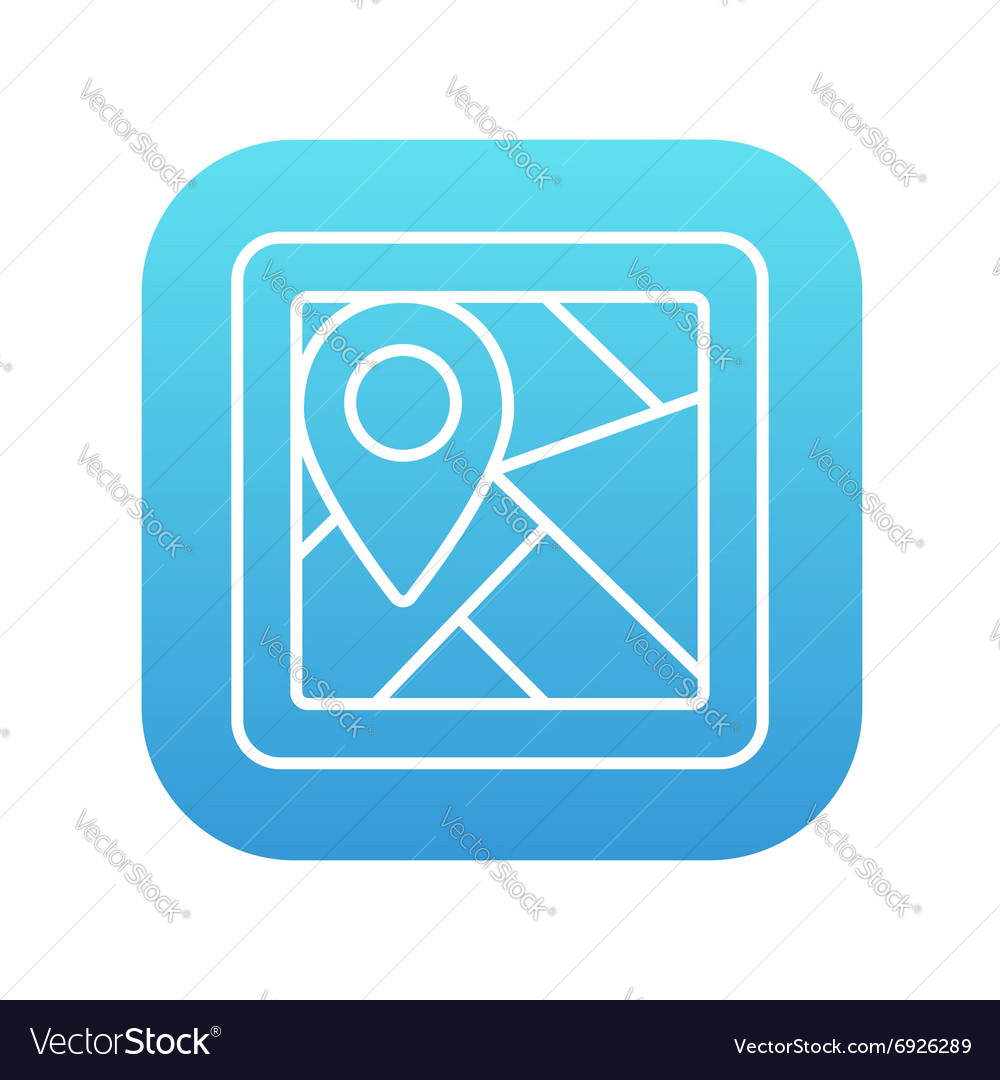 Map with pointer line icon