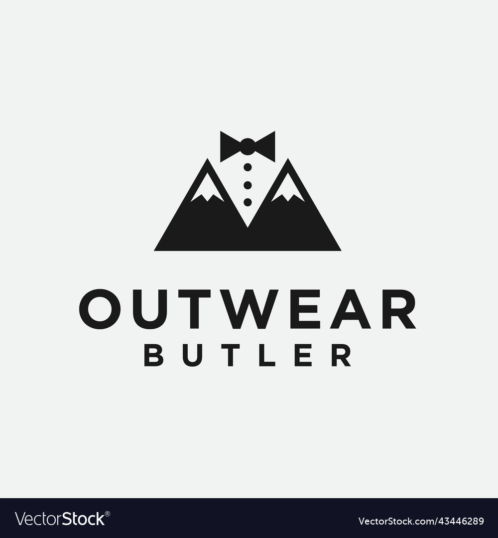 Mountain waiter logo design vector image Mountain waiter logo design