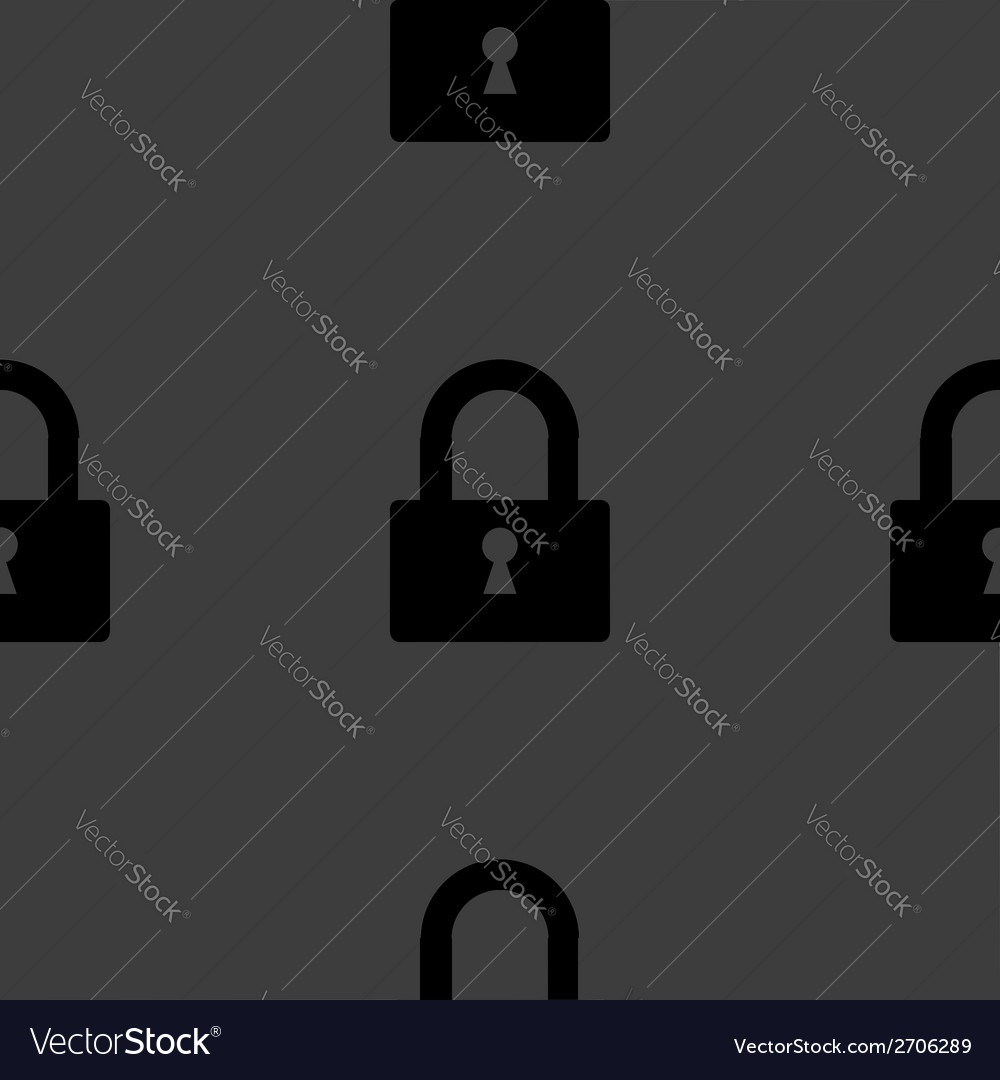 Padlock web icon flat design seamless pattern