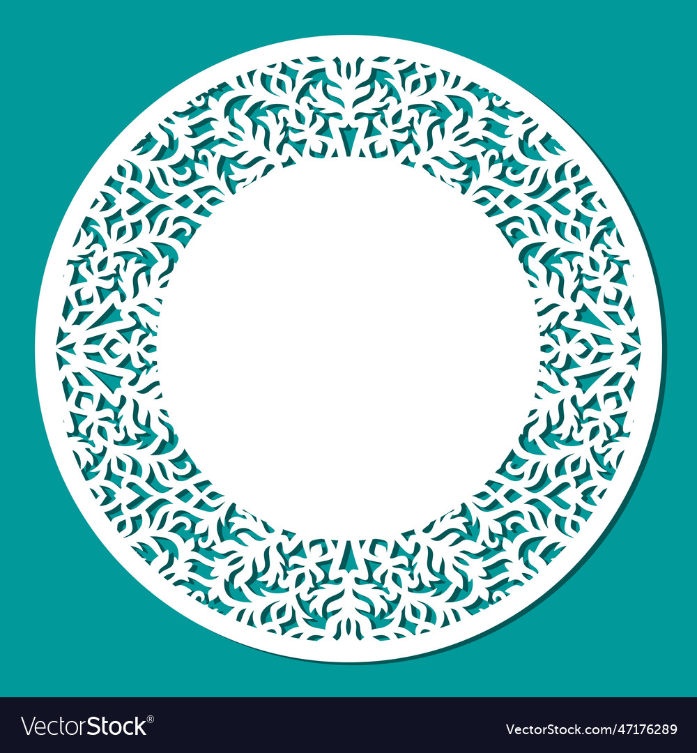 Round blank with openwork edge vector image Round blank with openwork edge