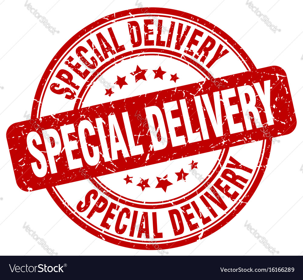 Special delivery stamp Royalty Free Vector Image