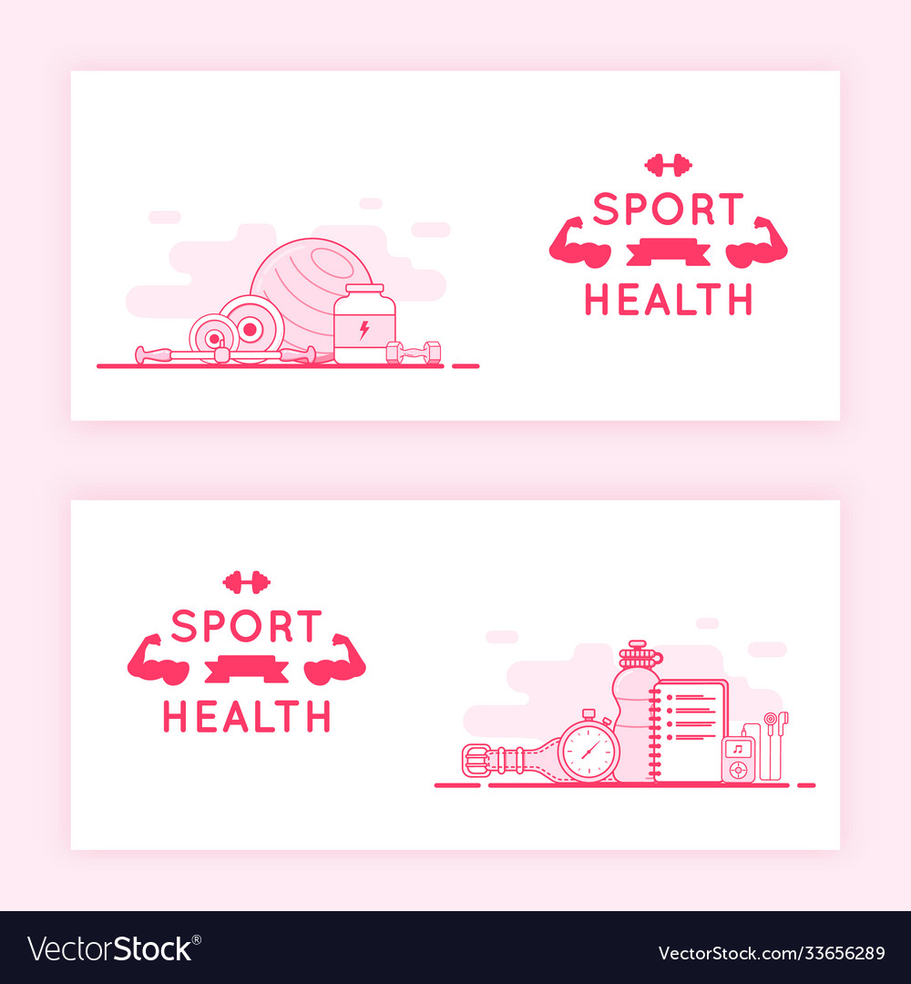 Sport fitness banners ad flyer card background