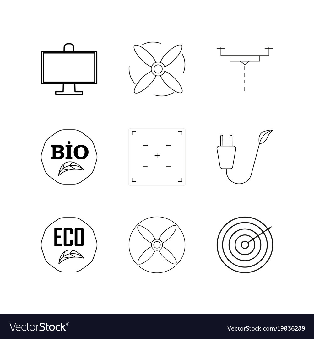 Technology linear icon set simple outline icons