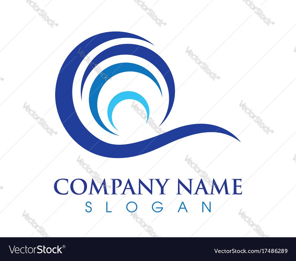 Water wave logo template