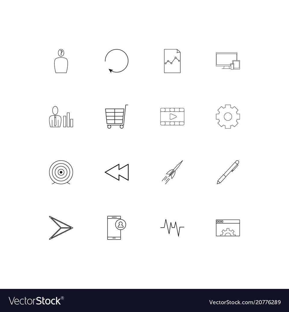 Web linear thin icons set outlined simple