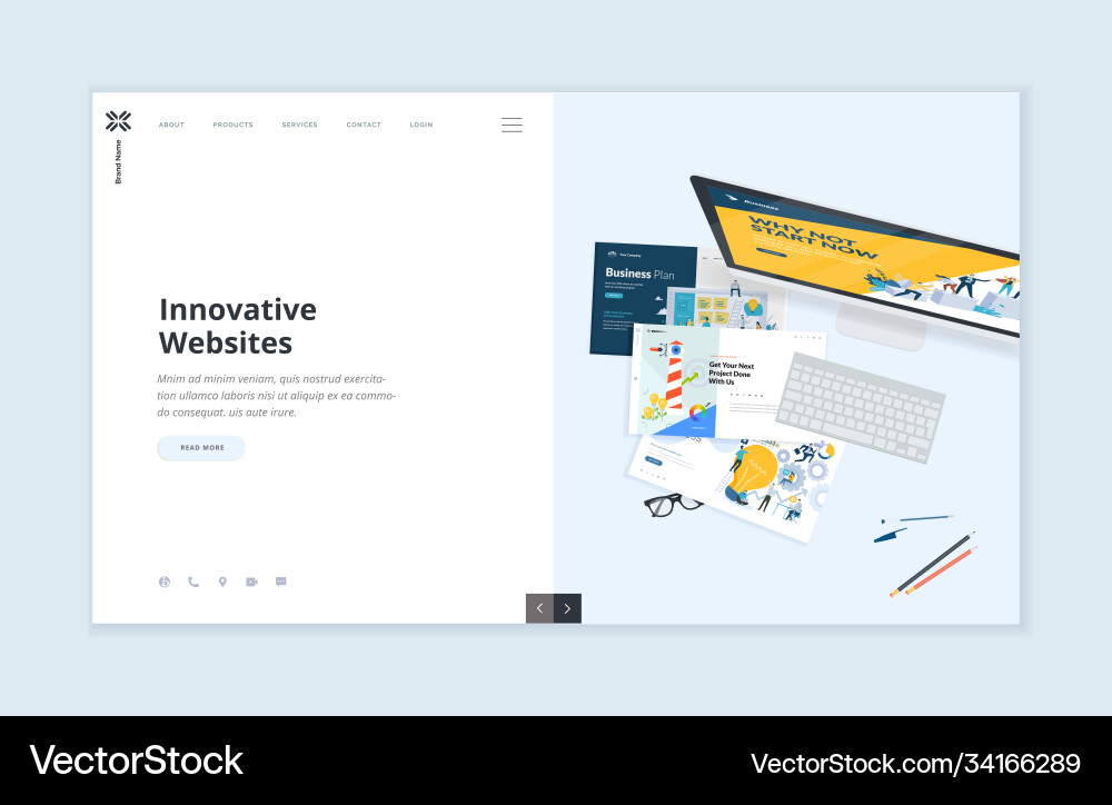 Website template design Royalty Free Vector Image