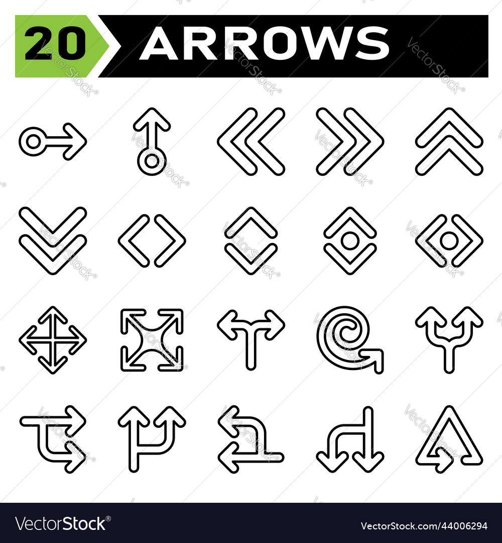 Arrows icon set include arrow right