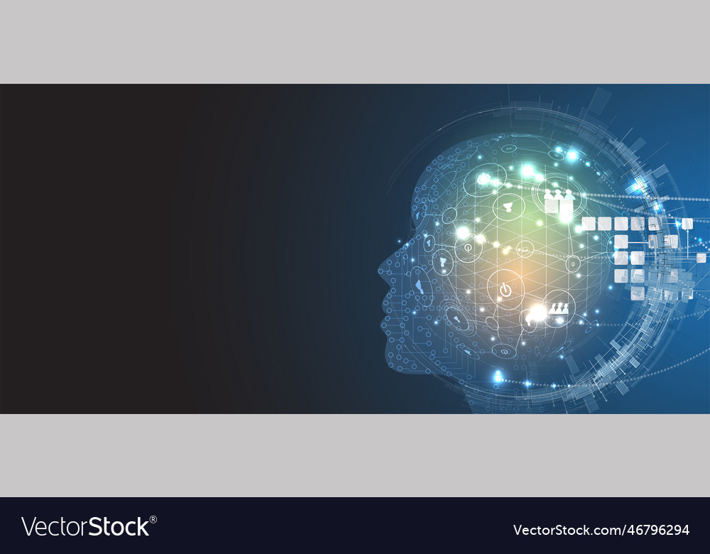 Artificial intelligence technology web background vector image Artificial intelligence technology web background
