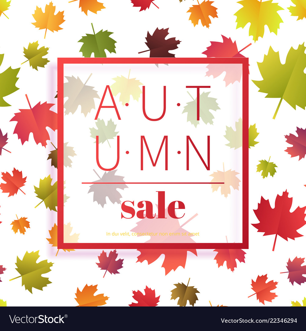 Autumn sale fall season and discounts banner