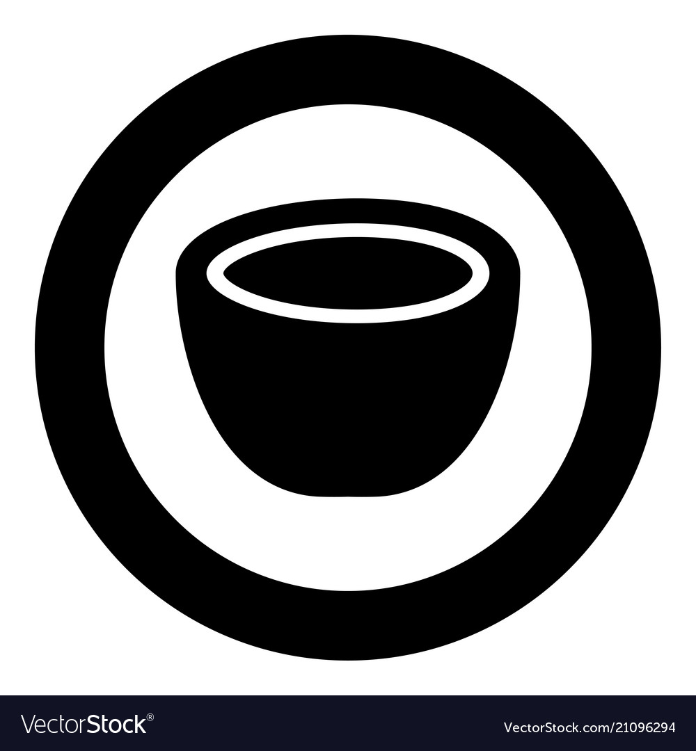 Coconut icon black color in circle round