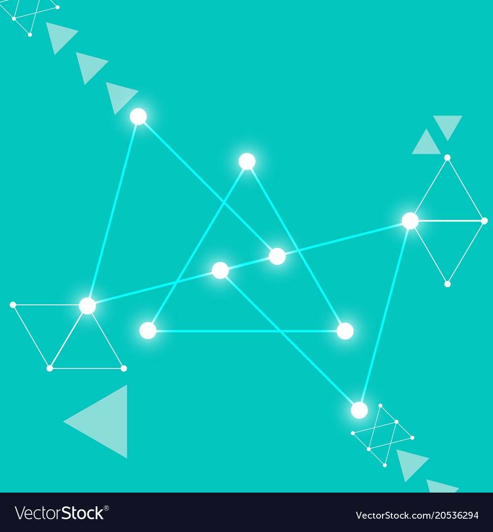 Connected dot on triangle abstract background