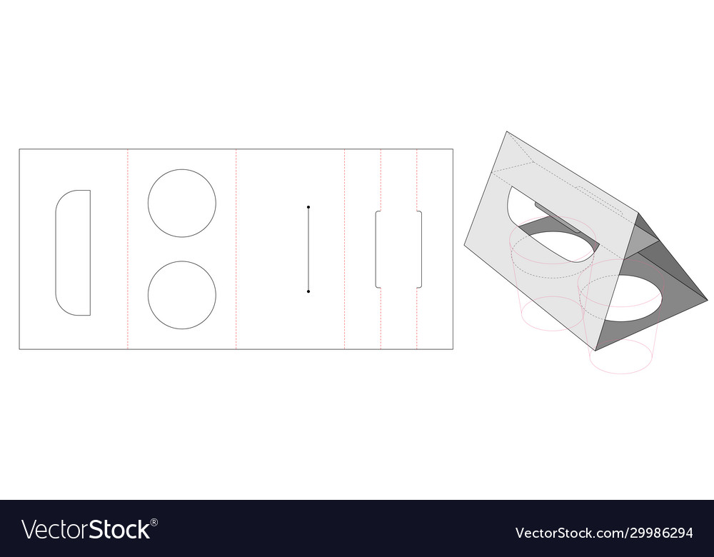 Cup Holder Die Cut Template Royalty Free Vector Image