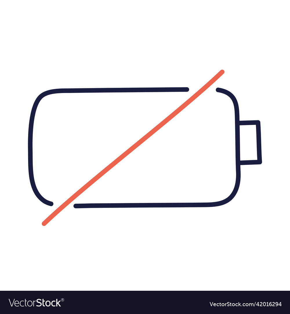Empty battery hand drawn ev doodle icon