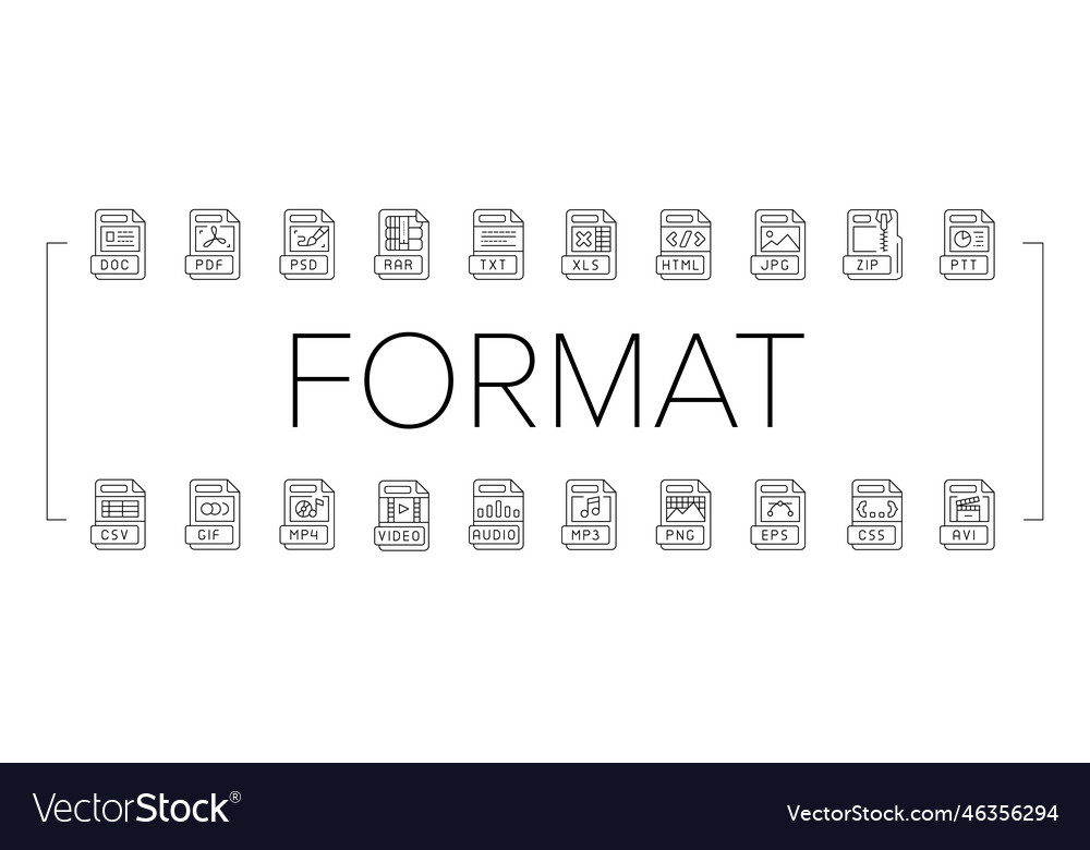 File format document icons set