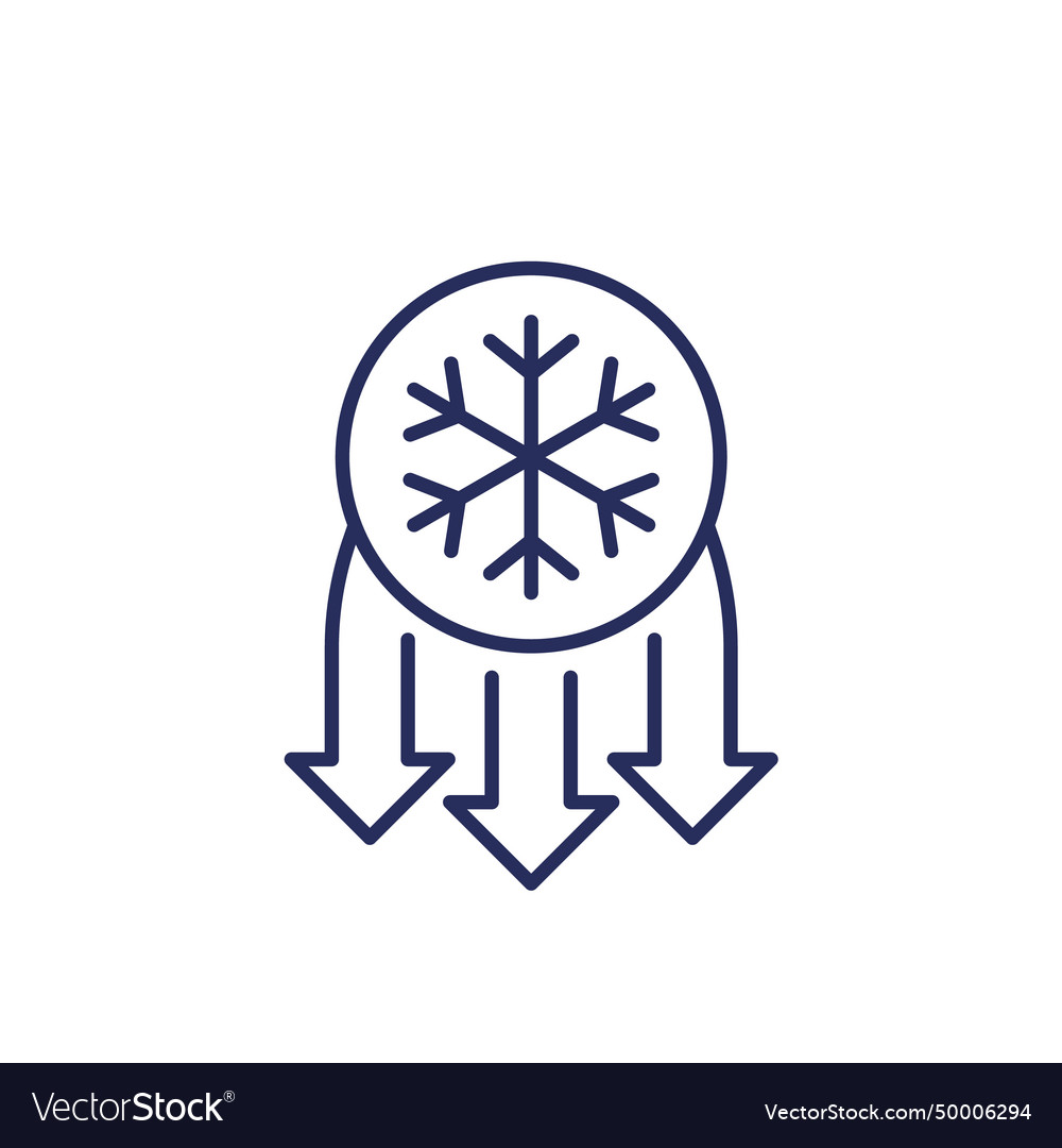 Frost impact line icon on white Royalty Free Vector Image