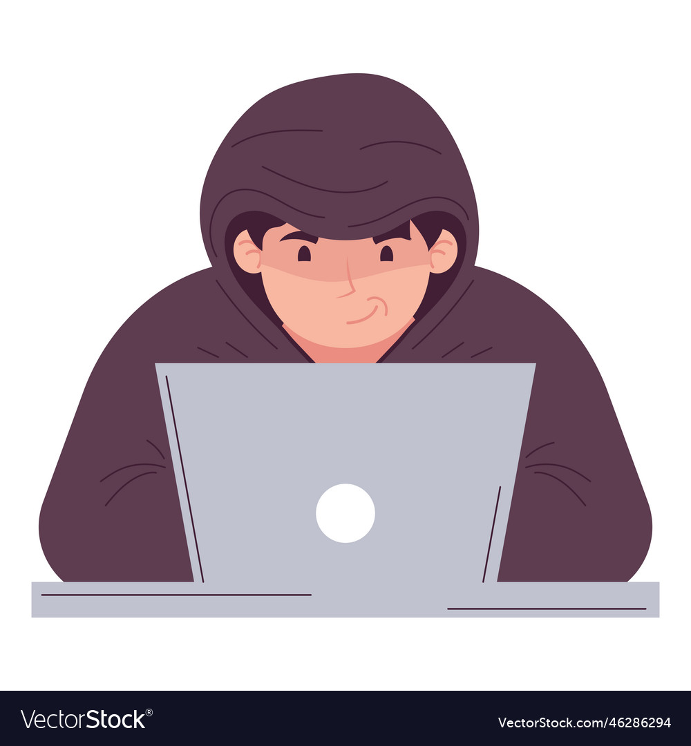 Hacker using laptop