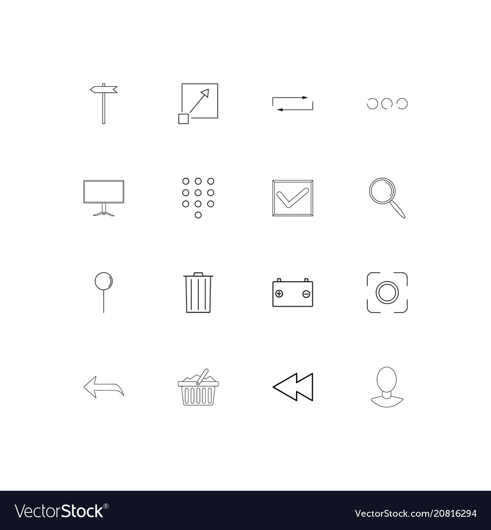 Interface linear thin icons set outlined simple