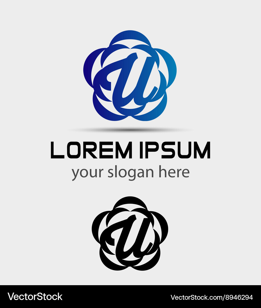 Letter u logo icon design template elements Vector Image
