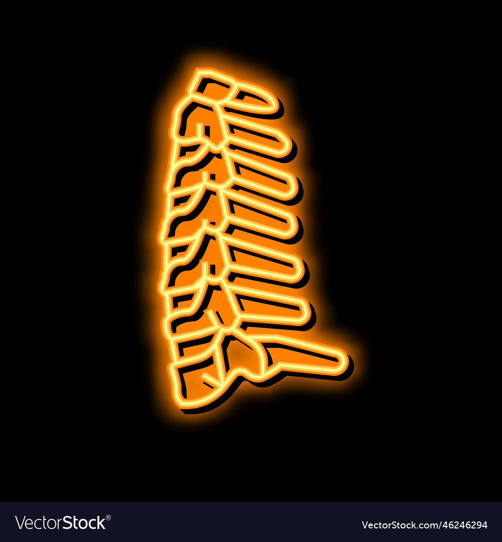 Neck bone neon glow icon