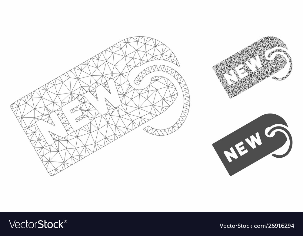 New tag mesh network model and triangle vector image New tag mesh network model and triangle