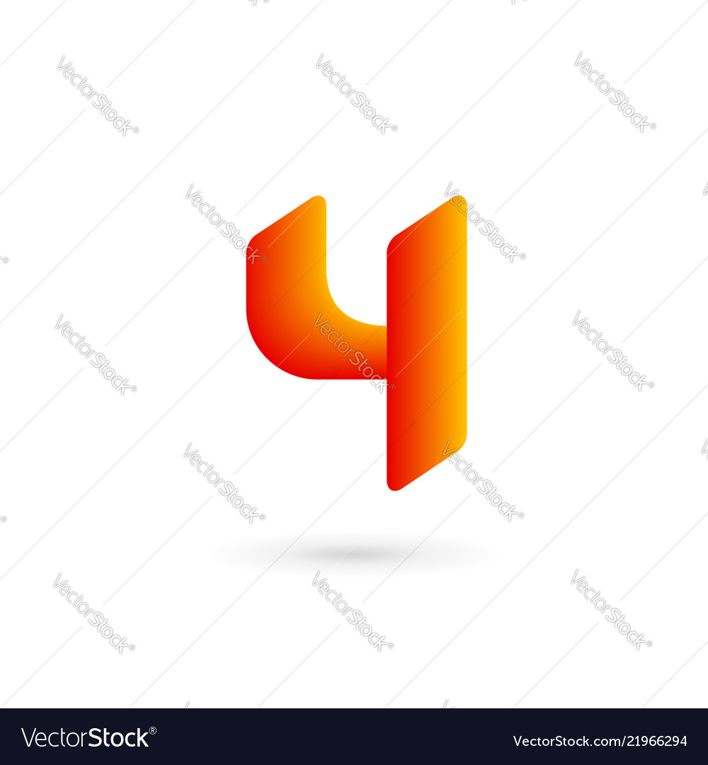 Number 4 logo icon design template elements Vector Image