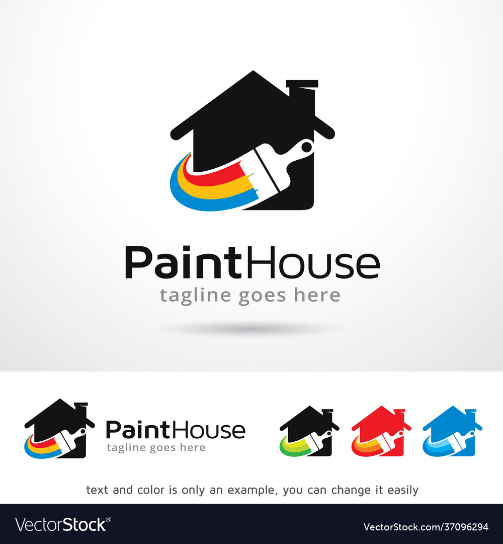 Paint house logo template Royalty Free Vector Image