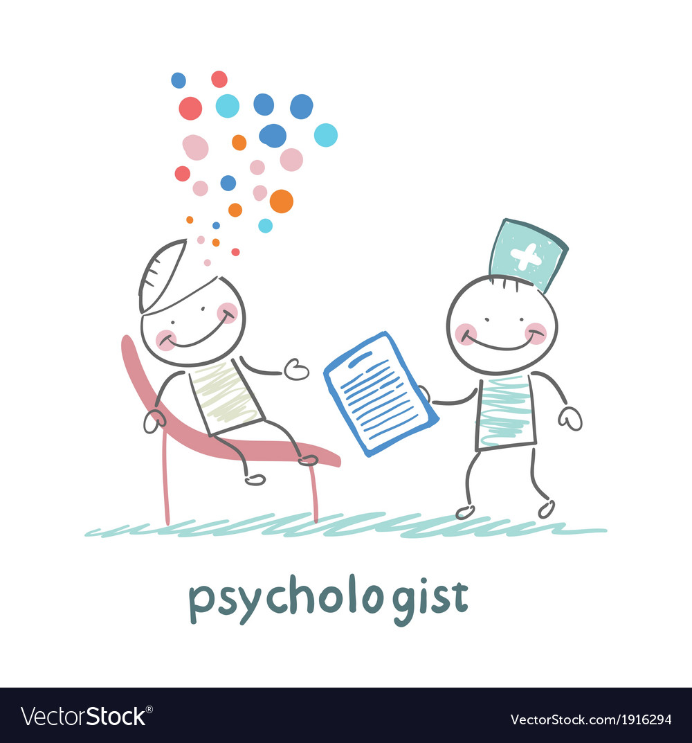 Psychologist with a folder and the patients head