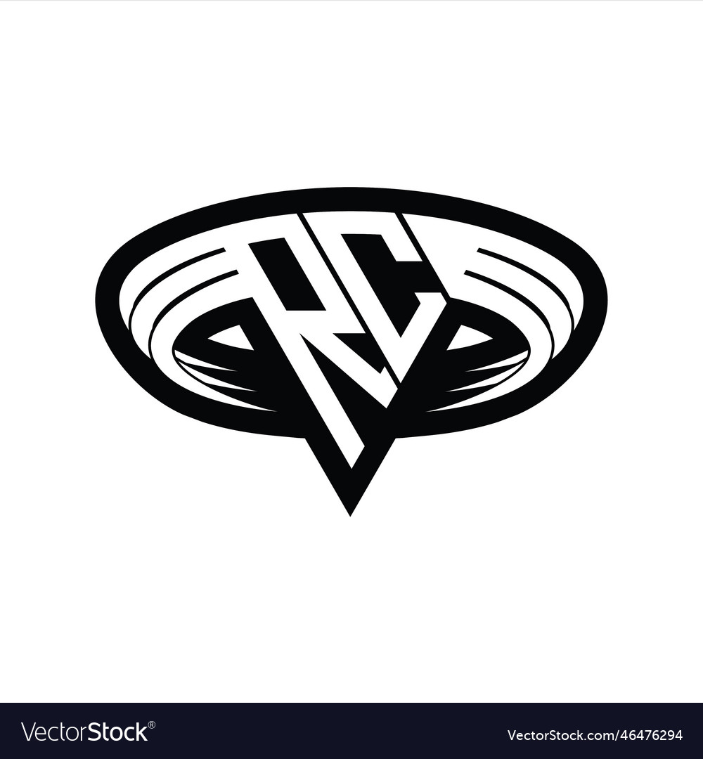 Rc logo monogram with triangle shape slice Vector Image Rc logo monogram with triangle shape slice