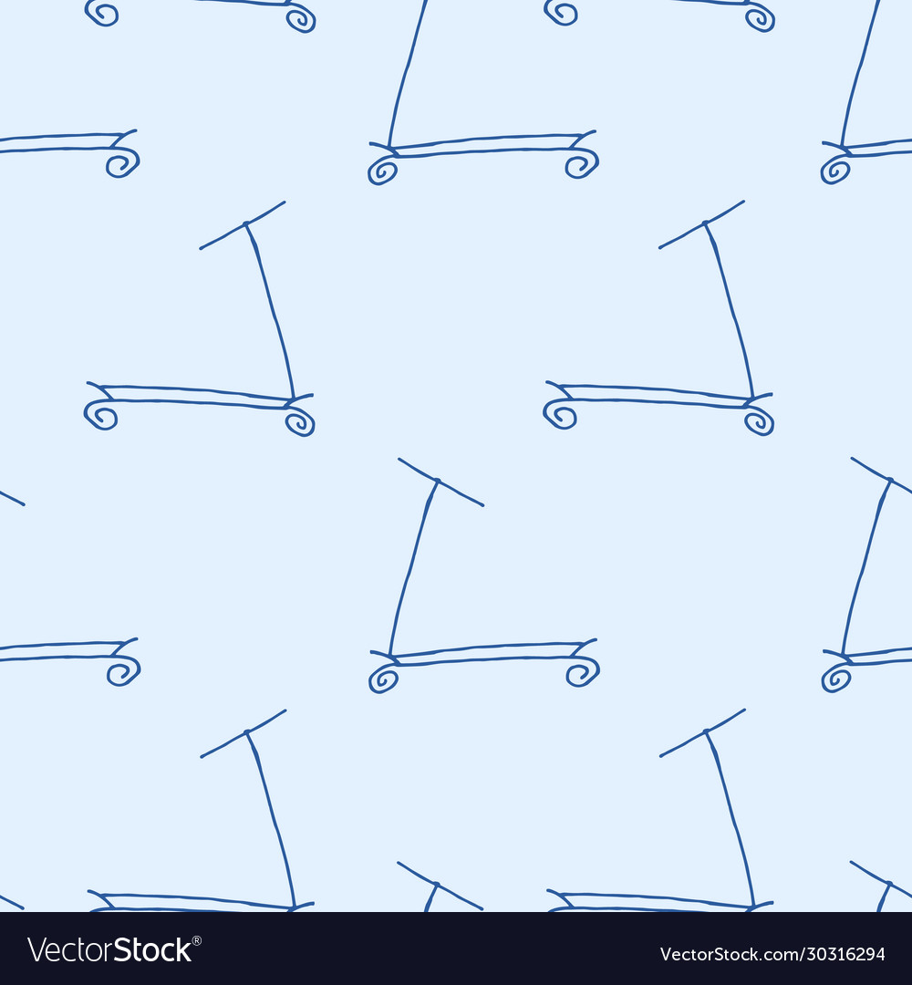 Seamless pattern scooter background simple design