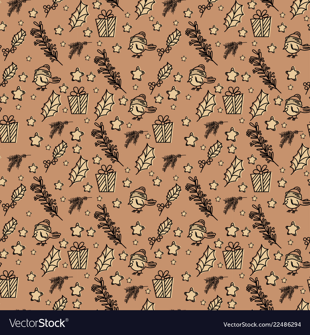 Seamless pattern with christmas elements