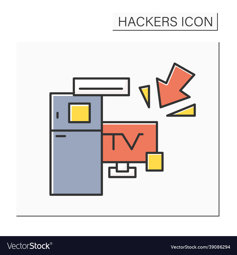 Intelligente Geräte hacken Farbsymbol