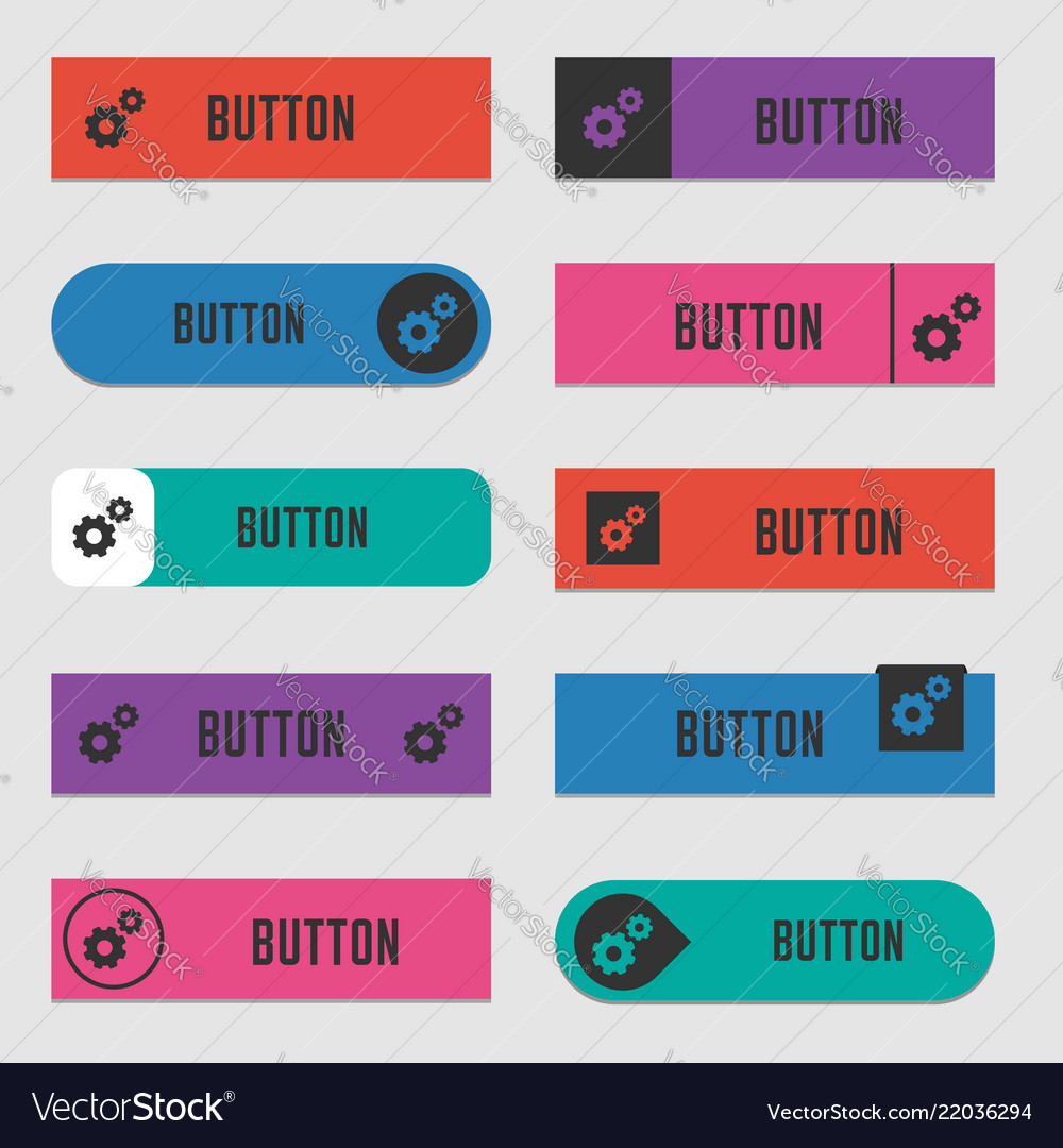 User interface buttons design set