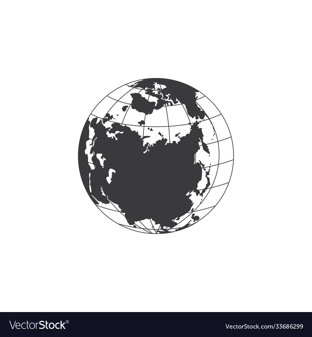 A black and white globe