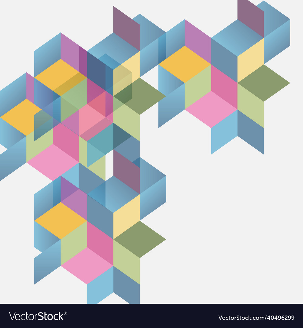 Abstract isometric color shape background for your vector image Abstract isometric color shape background for your
