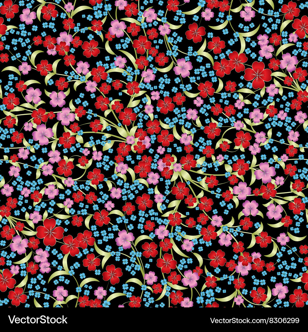 Abstract red seamless spring floral ornament Vector Image