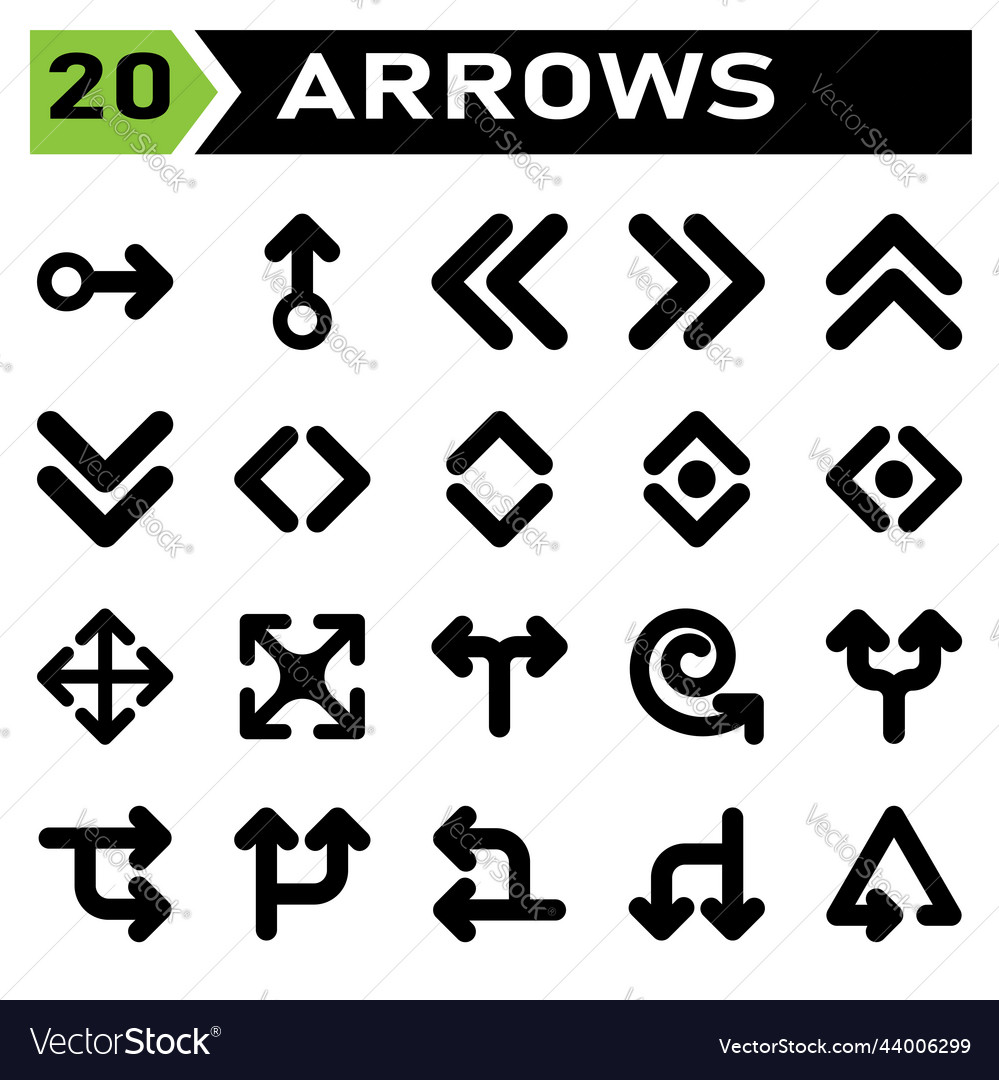 Arrows icon set include arrow right