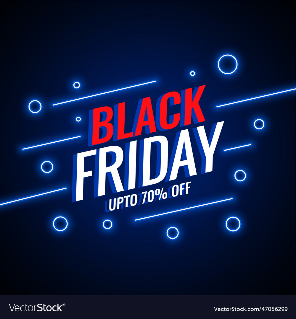 Black friday sale neon style background design