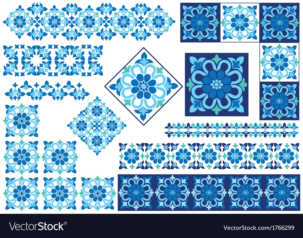 Blue decorative design element Royalty Free Vector Image