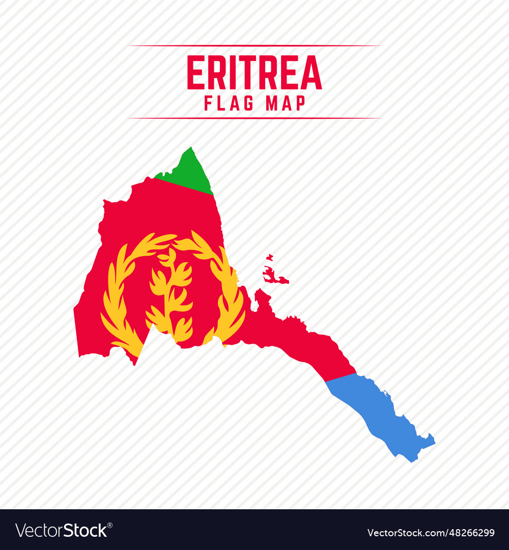 Flag map of eritrea vector image Flag map of eritrea