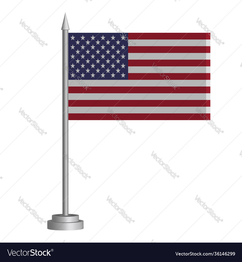 Flagge usa auf einem Flagpol steht Tisch