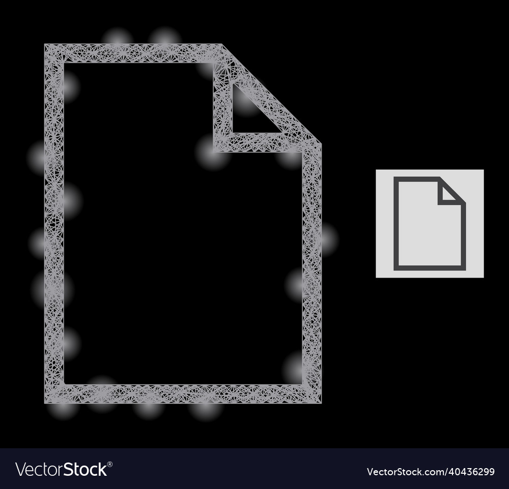 Glowing net mesh paper page with lightspots vector image Glowing net mesh paper page with lightspots