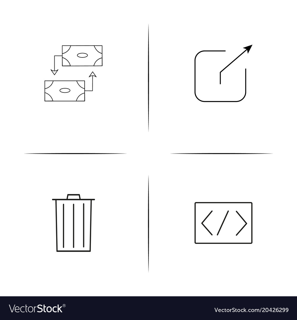 Interface simple linear icon setsimple outline