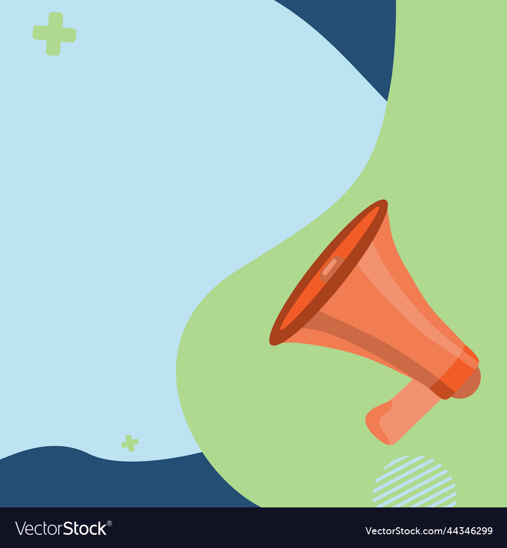 Megaphone drawing with conversation bubble