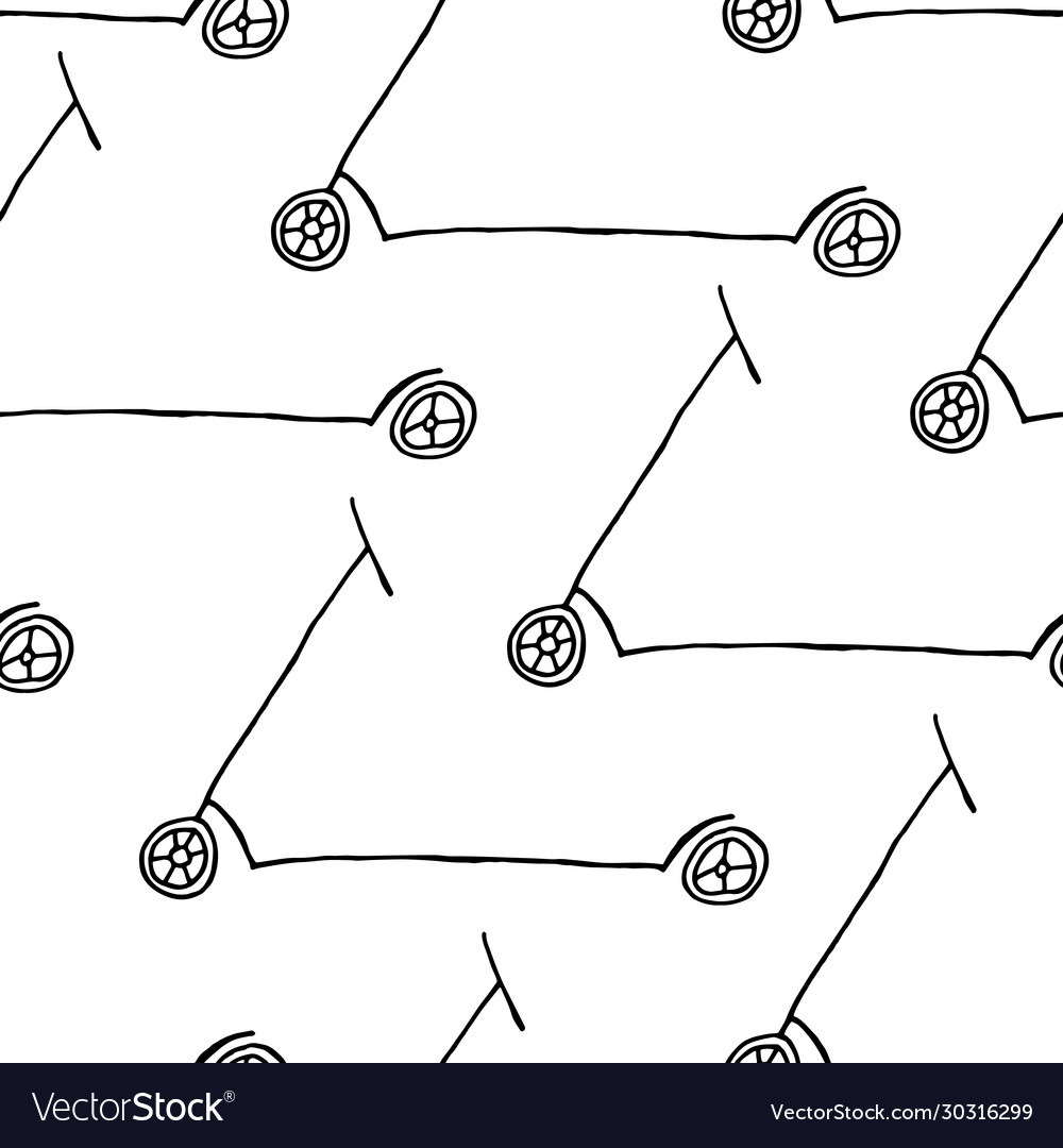 Seamless pattern scooter background simple design vector image Seamless pattern scooter background simple design
