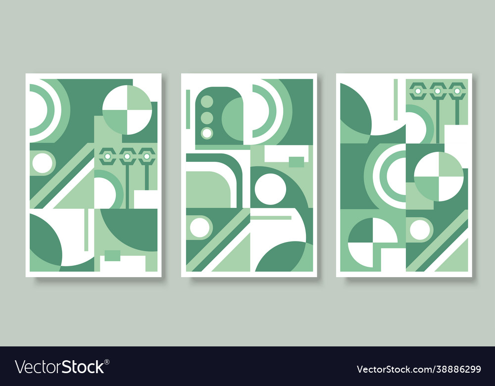 Set art works in bauhaus style Royalty Free Vector Image